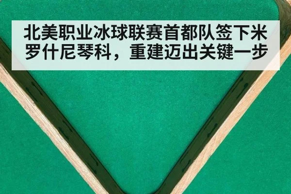 北美职业冰球联赛首都队签下米罗什尼琴科,重建迈出关键一步